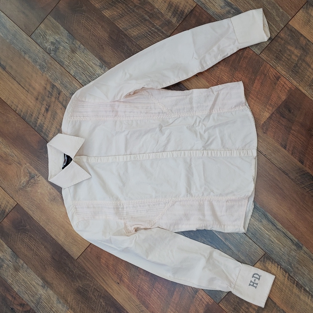 Harley-Davidson Pale Pink Snap Button Collared Shirt, Size XS